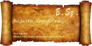 Bojsits Szeréna névjegykártya
